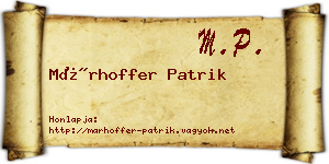Márhoffer Patrik névjegykártya